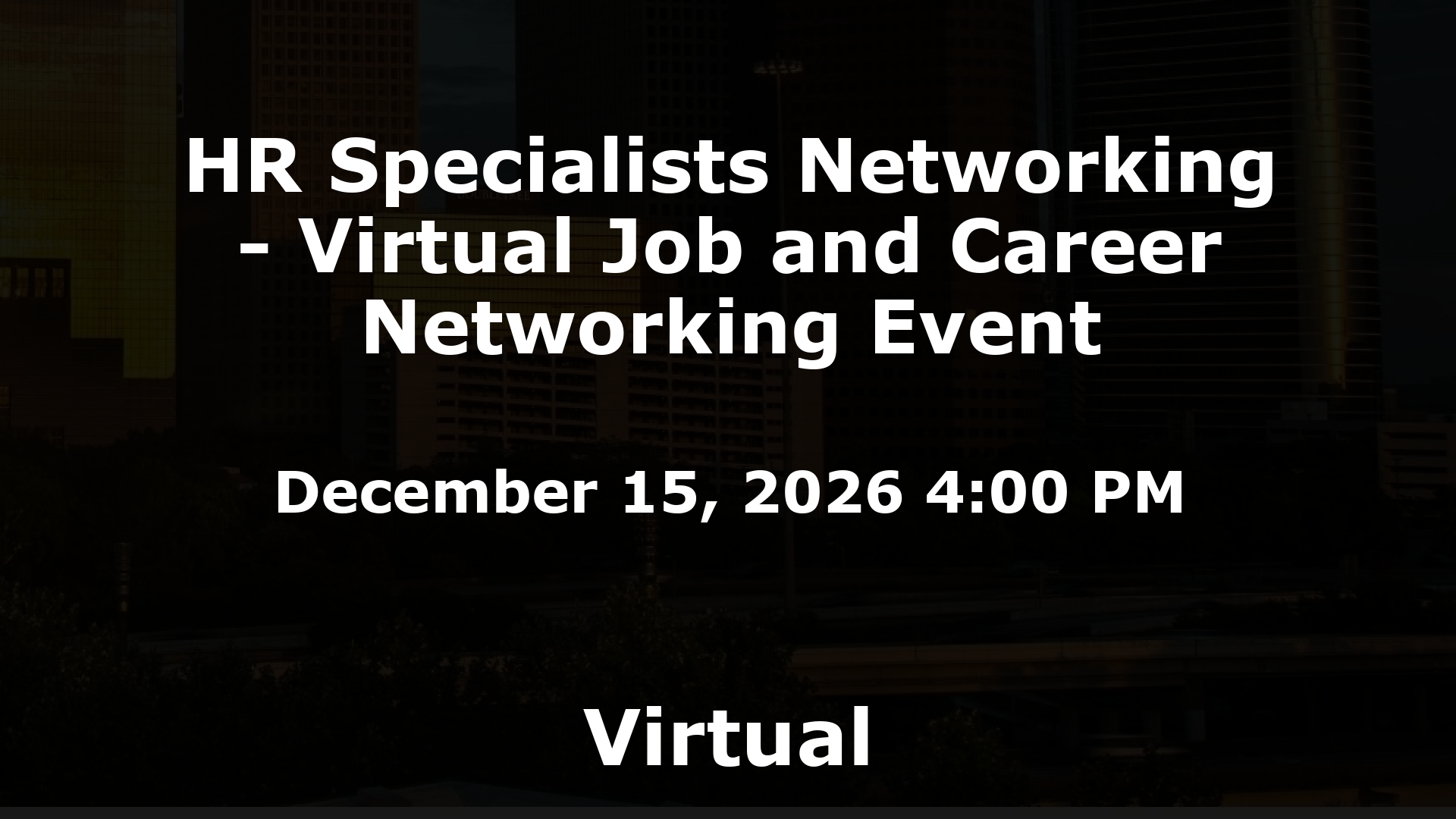 HR Specialists Networking - Virtual Job and Career Networking Event event image